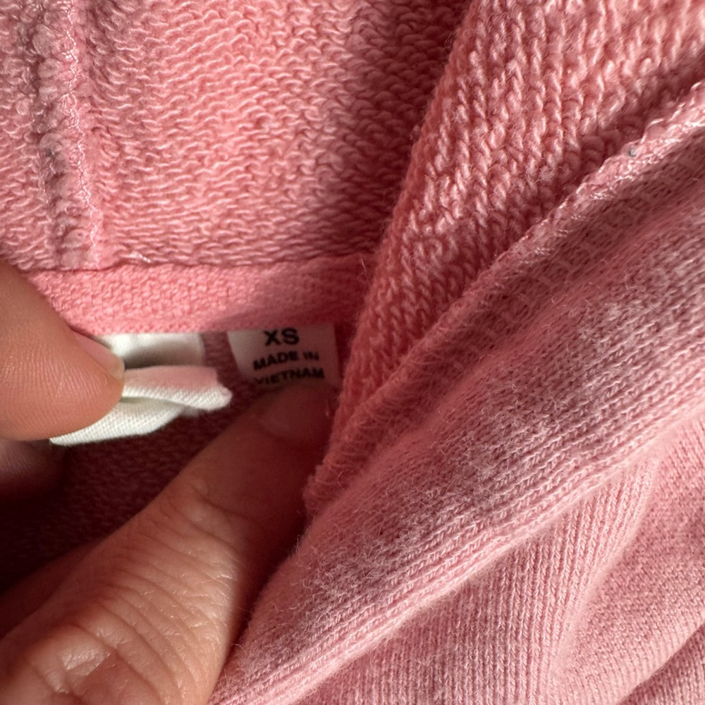 Women's Vans Pink Cropped Hoodie XS with Braided Drawstring - Picture 4 of 7